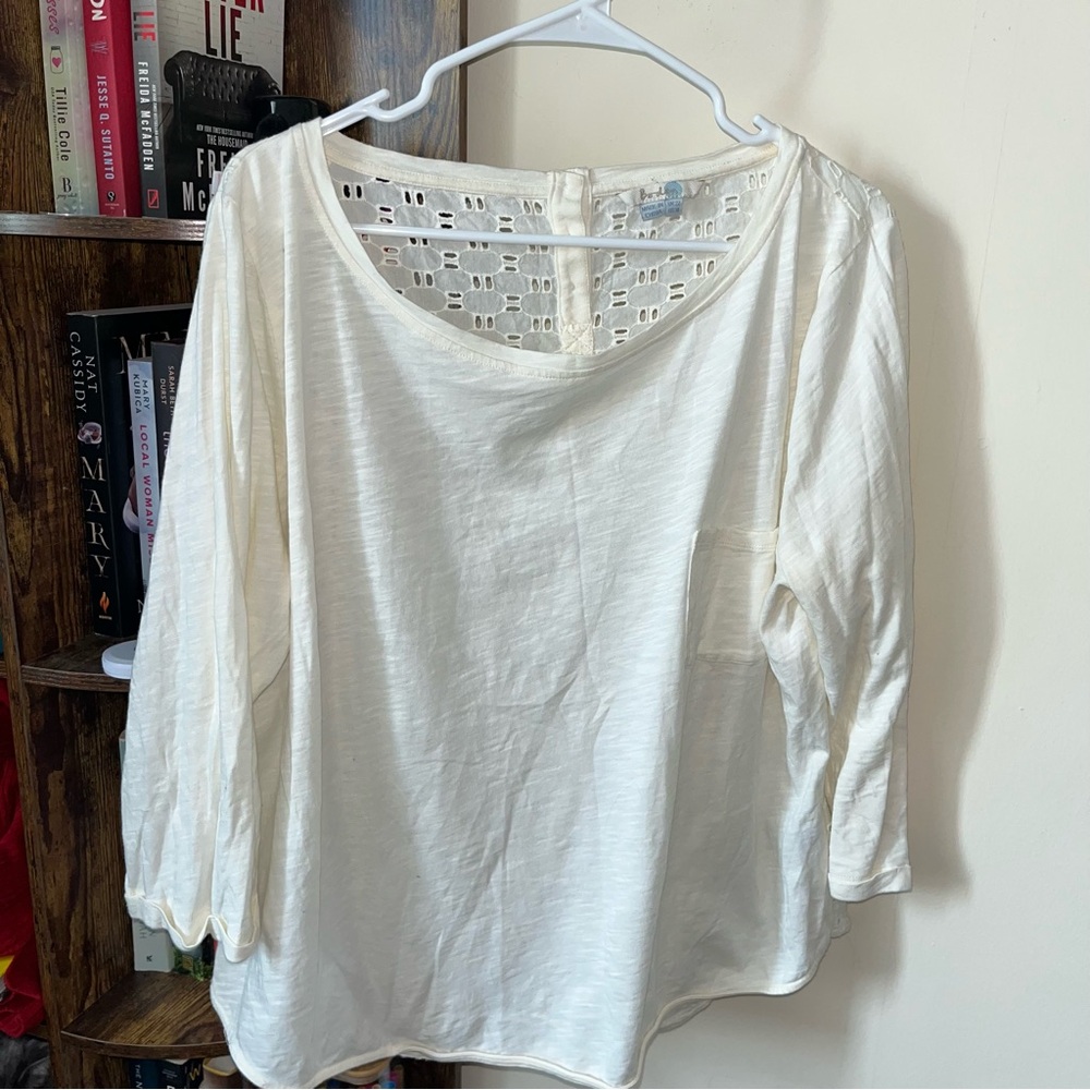 Boden Cream Lace Detail Blouse
